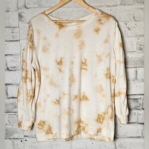 Anthropologie Jane & Delancey Tie-Dye Crewneck Sweatshirt with Ruched Sleeves